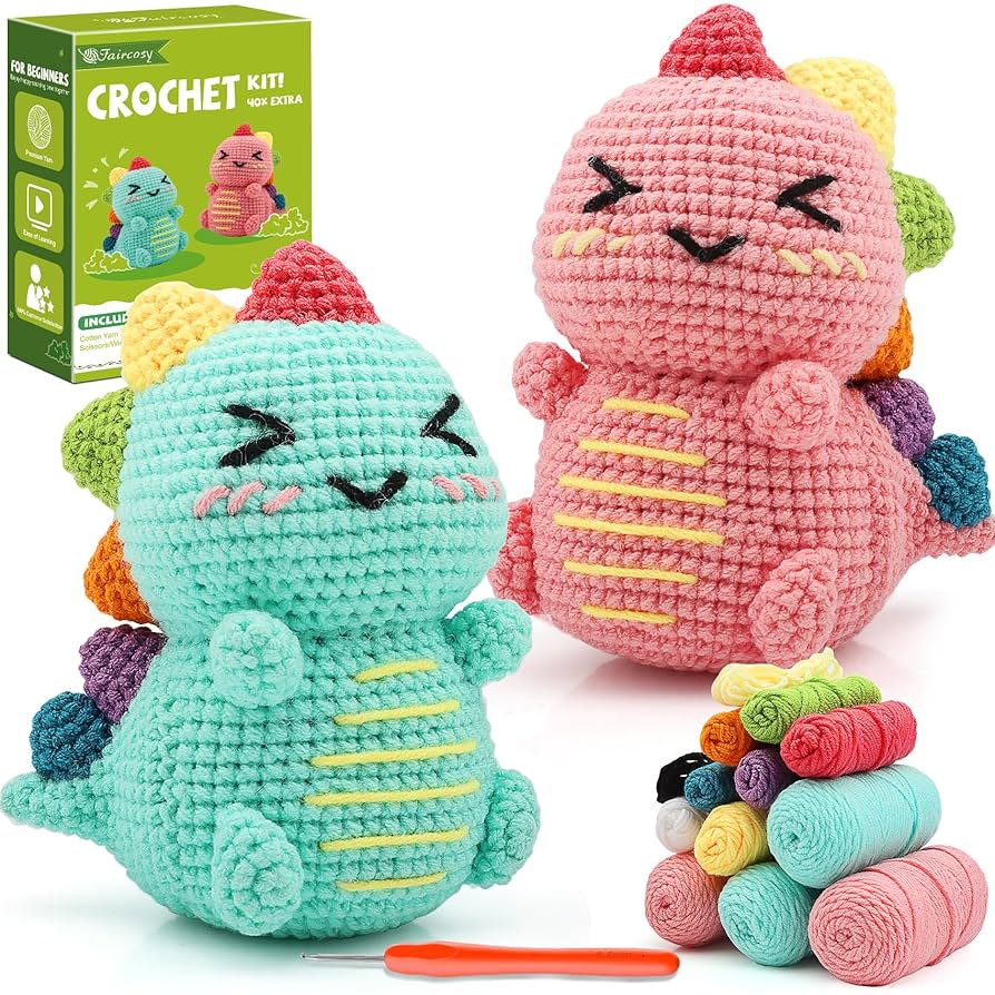 Amazon.co.jp: Faircosy 恐竜かぎ針編みキット 初心者向け:子供